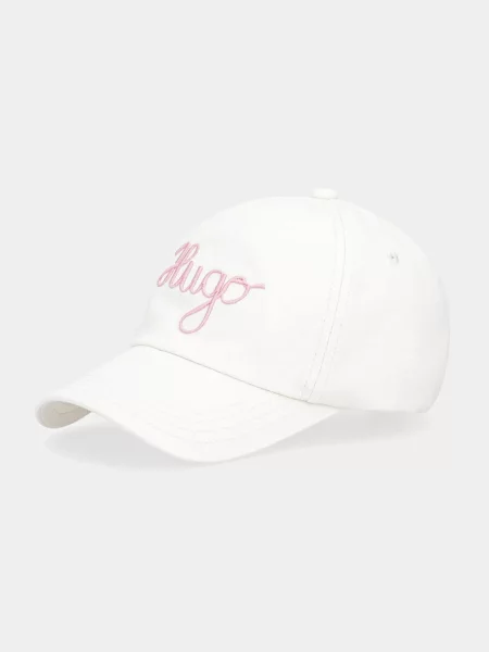 Шапка с козирка HUGO бяло