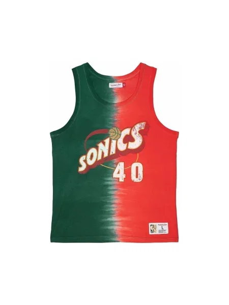 Cravată Mitchell & Ness tie dye cu legături roșu