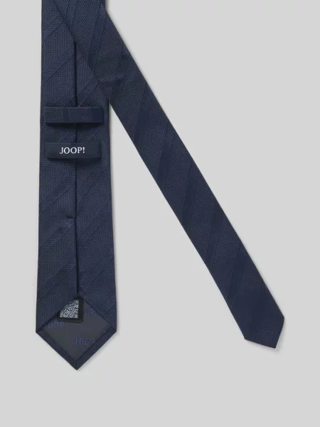 Krawat z jedwabiu z fakturowanym wzorem Joop! Collection granatowy