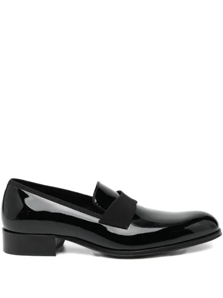 Pantofi loafer Tom Ford din piele de lac negru