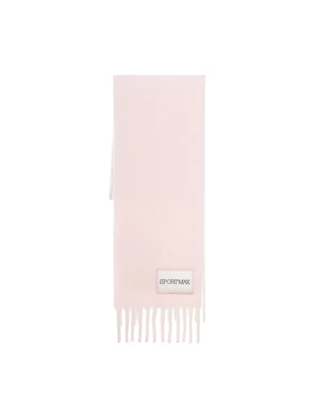 Szal Sportmax wełniana elegancka różowa