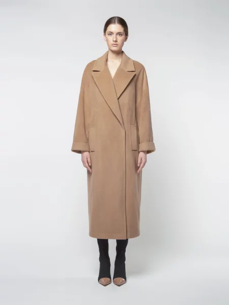 Пальто Be & Aver с янтарем бежевое