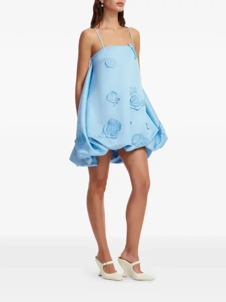 Rochie mini Leo Lin cu model floral de costum mini albastru