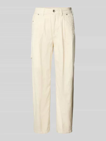 Spodnie o kroju tapered fit z fakturowanym wzorem model ‘QUALIFY’ Drykorn