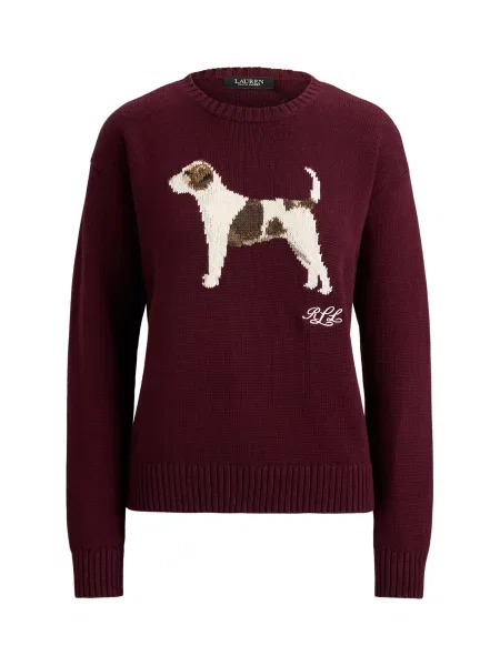 Lauren Ralph Lauren Pulover maro / maro închis / roșu burgundy / murdar alb