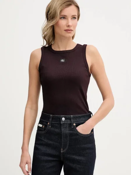 Top Calvin Klein Jeans hnědý