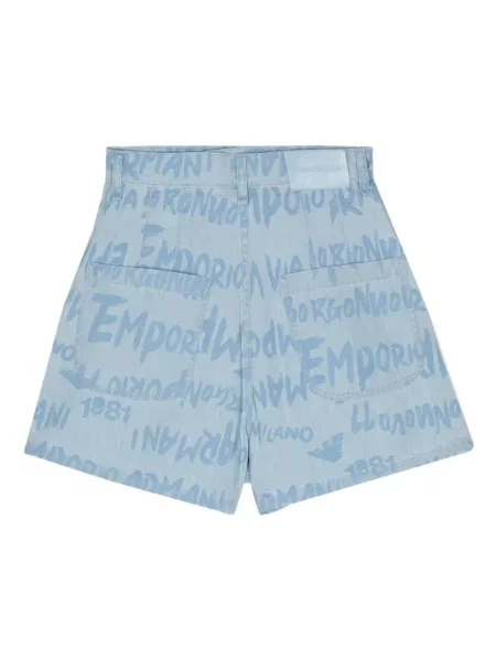 Raštuotos šortai Emporio Armani mėlyna
