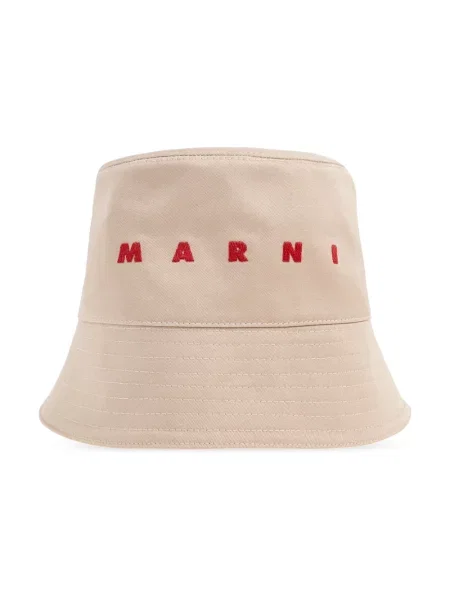 Czapka Marni z logo beżowa