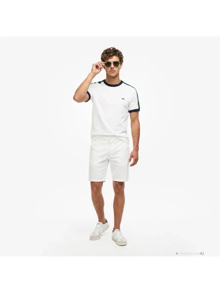 Lacoste T-Shirt O Kroju Regular Fit biały