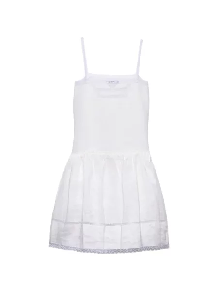Rochie Prada cu broderie de in alb