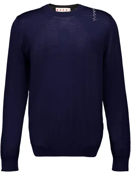 Pulover Marni cu broderie albastru
