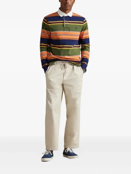 Ριγέ δερμάτινος κάλτσες Polo Ralph Lauren με κορδόνι μαύρο