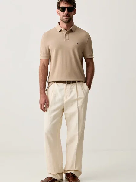 Tricou polo Tommy Hilfiger bej
