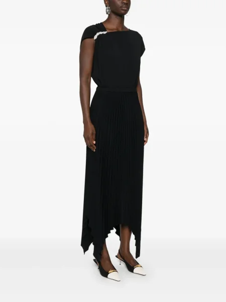 Rochie maxi Nissa plisată de costum negru