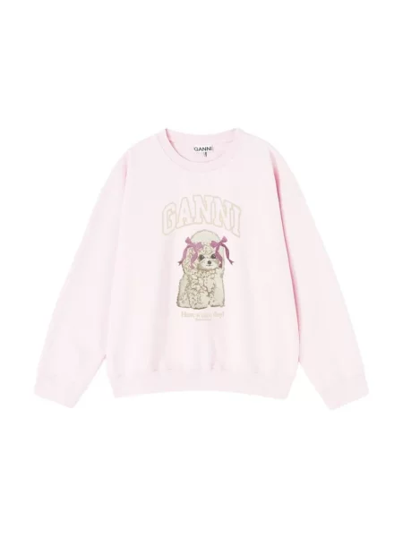Bluza nierozpinana Ganni różowa