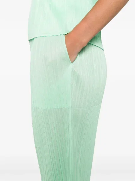Pantaloni Pleats Please Issey Miyake plisate verde