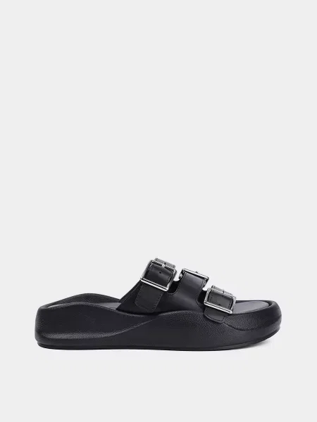 Шкіряні Шльопанці Attizzare чорний