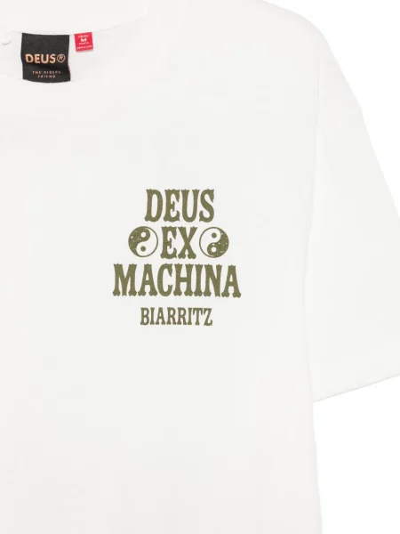 Tricou Deus Ex Machina cu imagine alb