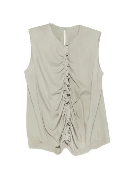 Top Ziggy Chen cu volane drapat verde