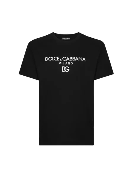 Koszulka Dolce And Gabbana z okrągłym dekoltem z logo czarna