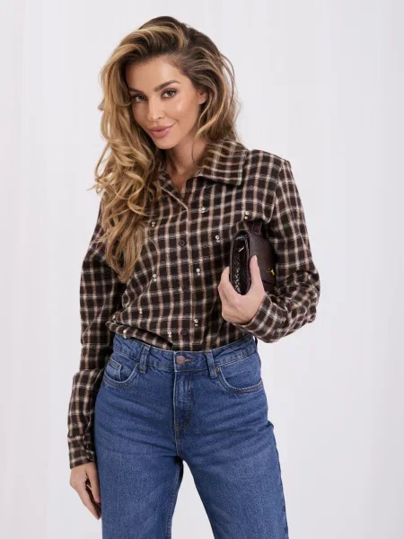 Košulja Italy Moda smeđa