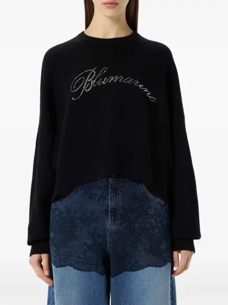 Stras pulover Blumarine de lână negru