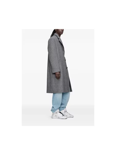 Płaszcz Maison Margiela w kratę szary