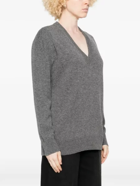 V-nyakú szvetter Jil Sander szürke