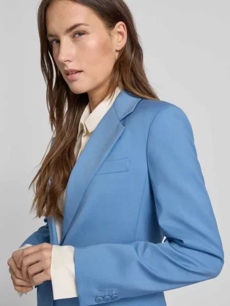 Dopasowany żakiet z czystej żywej wełny model LAMINE' Weekend Max Mara niebieska