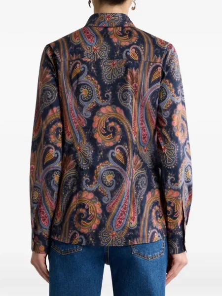 Paisley mintás puplin ing Etro kék