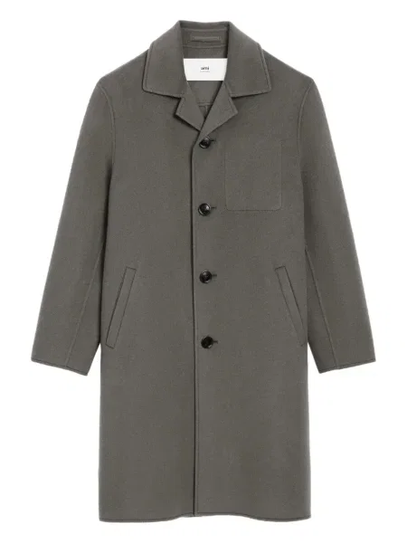 Palton Ami Paris de lână cu motiv cu inimi gri