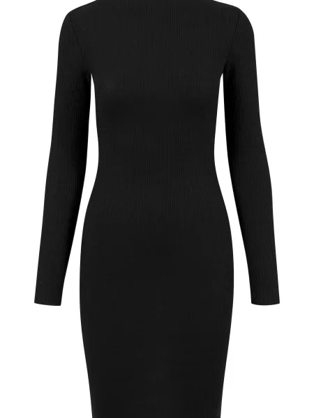 Urban Classics Rochie Ladies Rib Dress negru