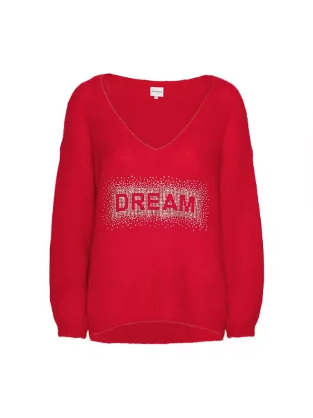 Sweter American Dreams wełniany czerwony