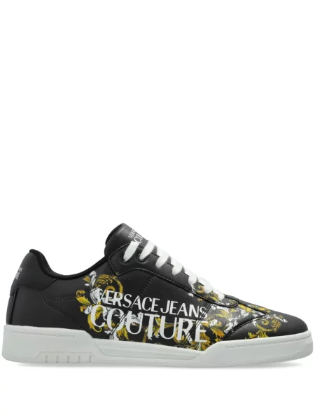 Sneakerși Versace Jeans Couture cu broderie negru