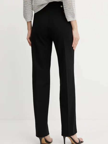 Штани Versace Jeans Couture прямі висока посадка чорний