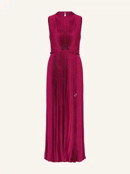 Phase Eight Sukienka Plisowana Simara Z Brokatową Przędzą pink różowa
