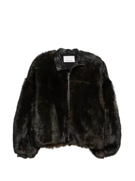 Geacă bomber The Frankie Shop cu blană maro