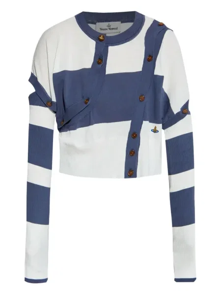 Decupat cardigan Vivienne Westwood cu dungi albastru