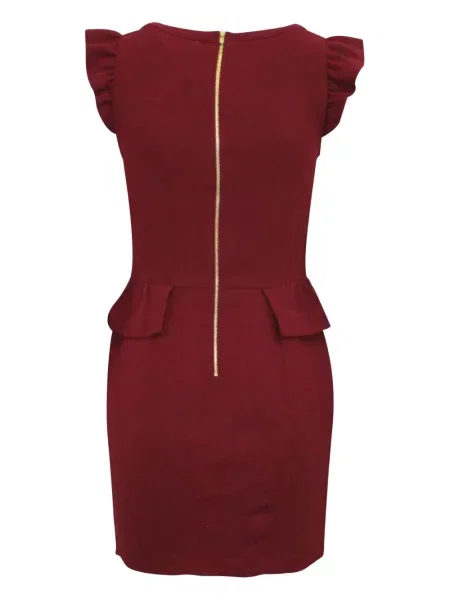 Cu peplum rochie mini Sandro de costum roșu