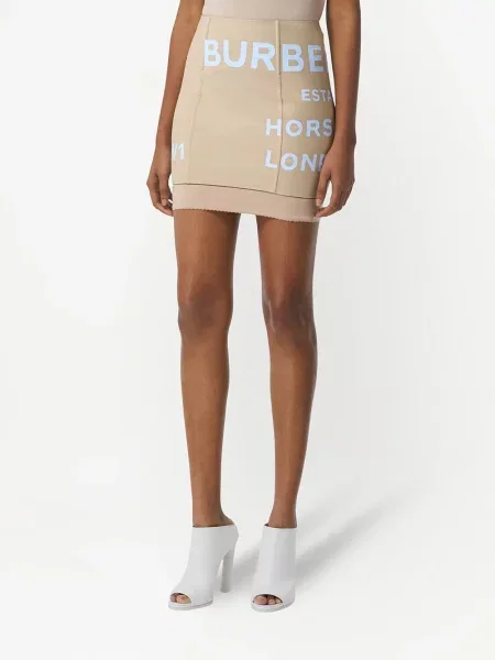 Spódnica mini Burberry z nadrukiem brązowa
