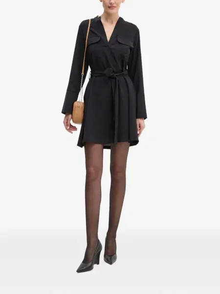Cu centură rochie mini Silvian Heach negru