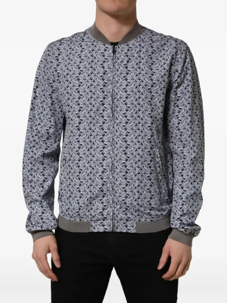 Kurtka bomber Dolce And Gabbana z nadrukiem niebieski