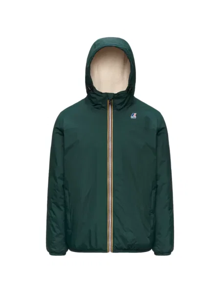 Geacă K-way din fleece cu glugă verde