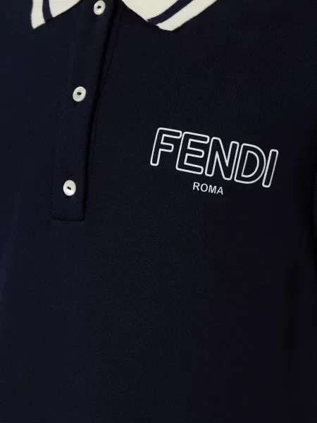 Fendi Sukienka Polo Z Pikowanym Wzorem blau biała