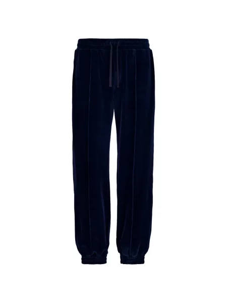 Pantaloni Valentino Garavani de catifea alergare albastru
