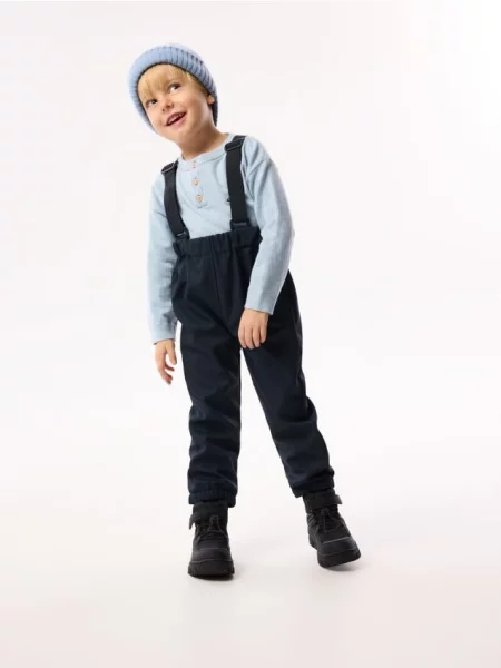Reserved Pantaloni impermeabili cu bretele bleumarin