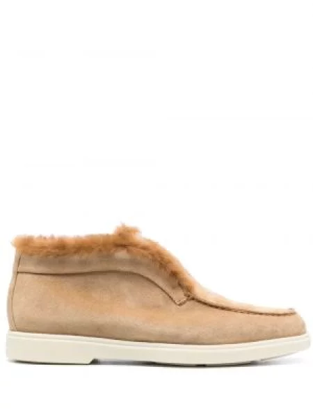 Pantofi loafer Santoni din piele maro