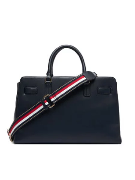 Tommy Hilfiger Rankinė Th Joy Satchel Corp Tamsiai mėlyna balta