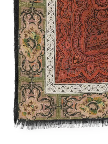 Κασκόλ Pierre-louis Mascia με κρόσσια paisley καφέ