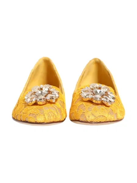 Balerinki Dolce And Gabbana koronkowe żółte